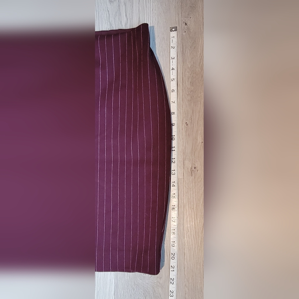 Express Burgundy Pinstripe Skirt, Women's Size 8 - Picture 4 of 11